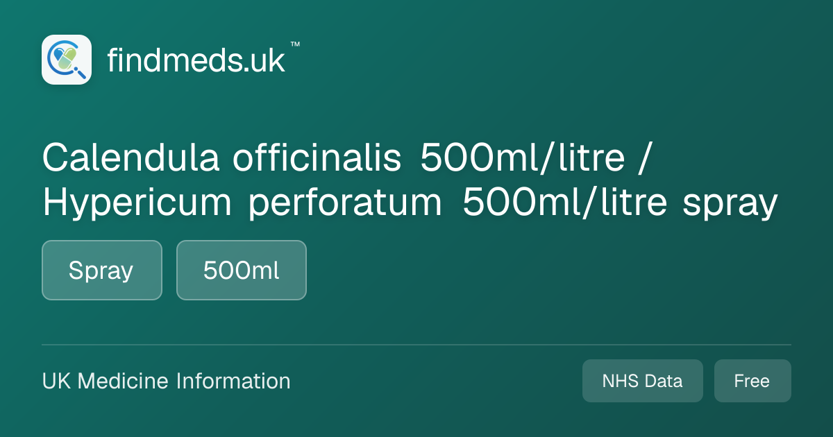 Calendula officinalis 500ml/litre / Hypericum perforatum 500ml/litre ...