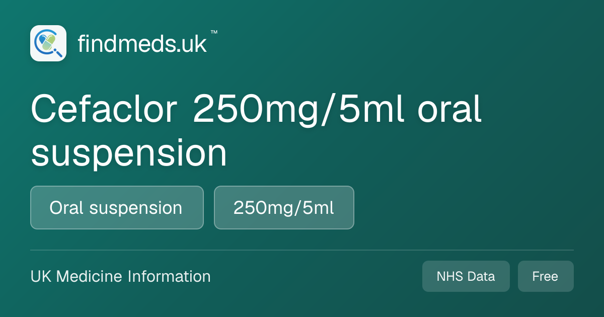 Cefaclor 250mg/5ml oral suspension | findmeds.uk™