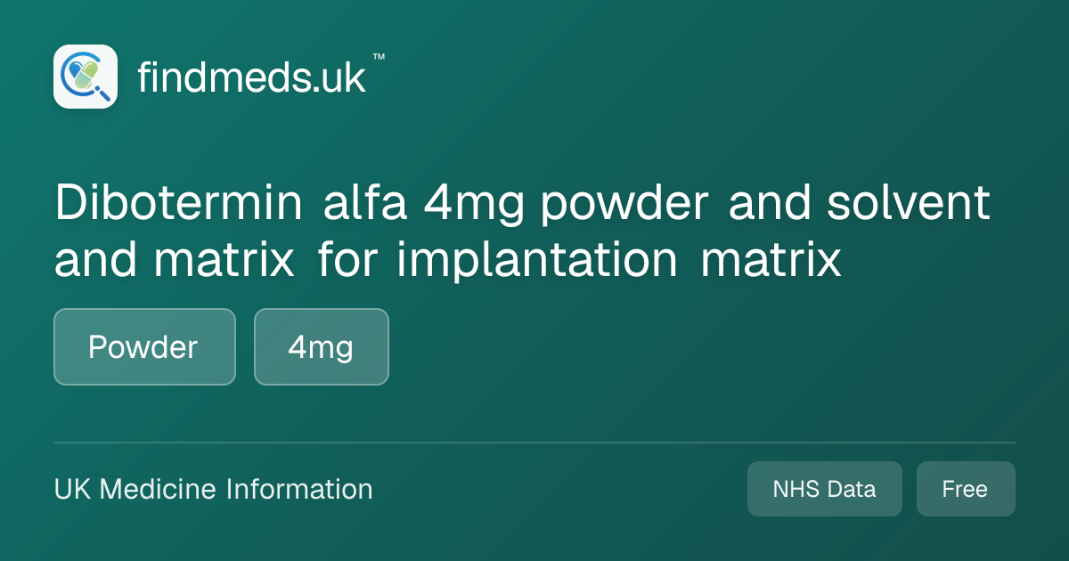 Dibotermin alfa 4mg powder and solvent and matrix for implantation ...