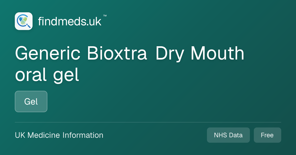 Generic Bioxtra Dry Mouth oral gel | findmeds.uk™
