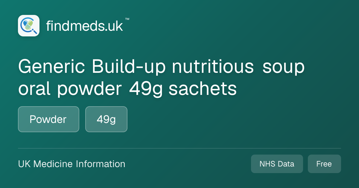 Generic Build-up nutritious soup oral powder 49g sachets | findmeds.uk™