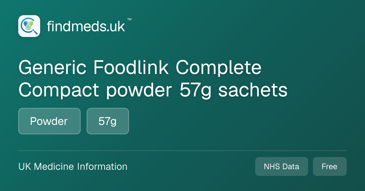 Generic Foodlink Complete Compact powder 57g sachets | findmeds.uk™
