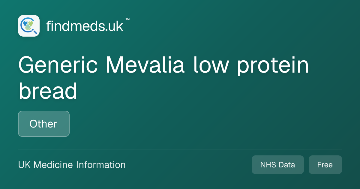 Generic Mevalia low protein bread | findmeds.uk™