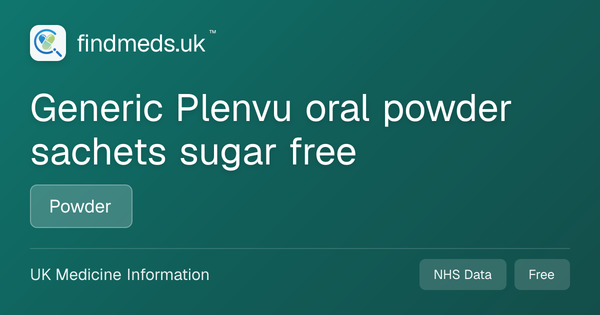 Generic Plenvu oral powder sachets sugar free | findmeds.uk™