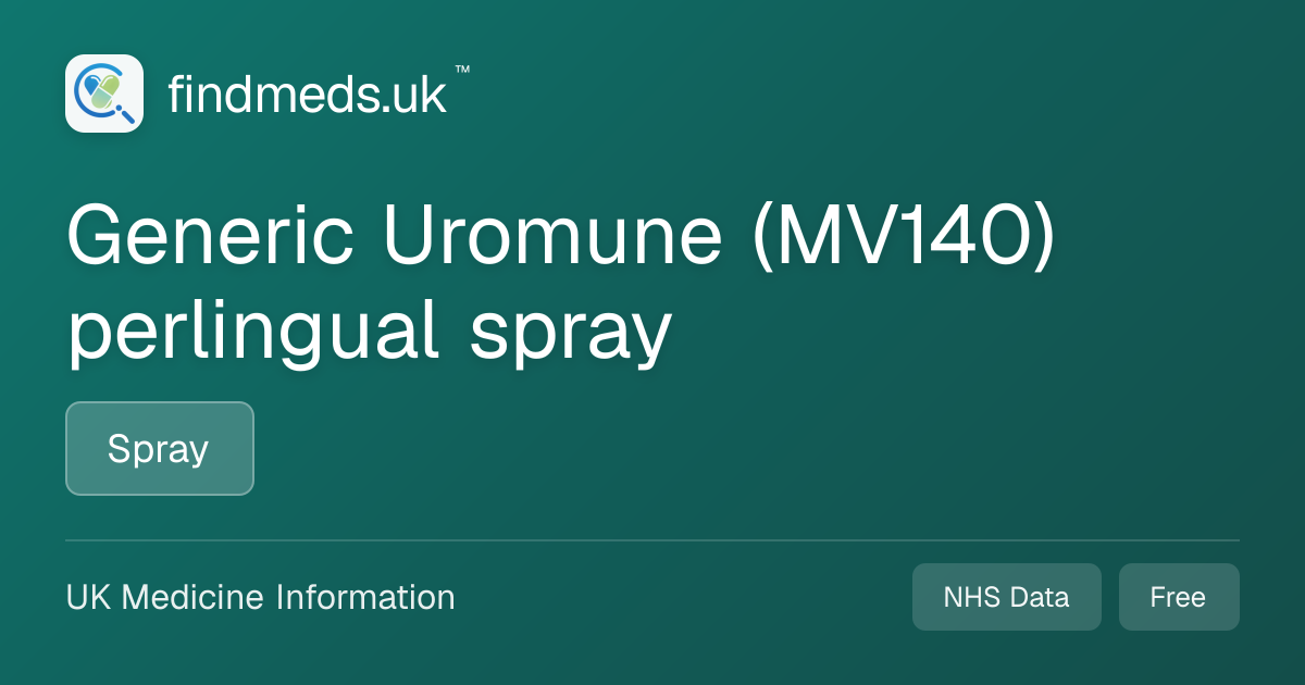 Generic Uromune (MV140) perlingual spray | findmeds.uk™