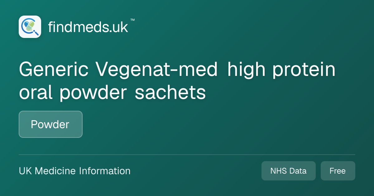 Generic Vegenat-med high protein oral powder sachets | findmeds.uk™