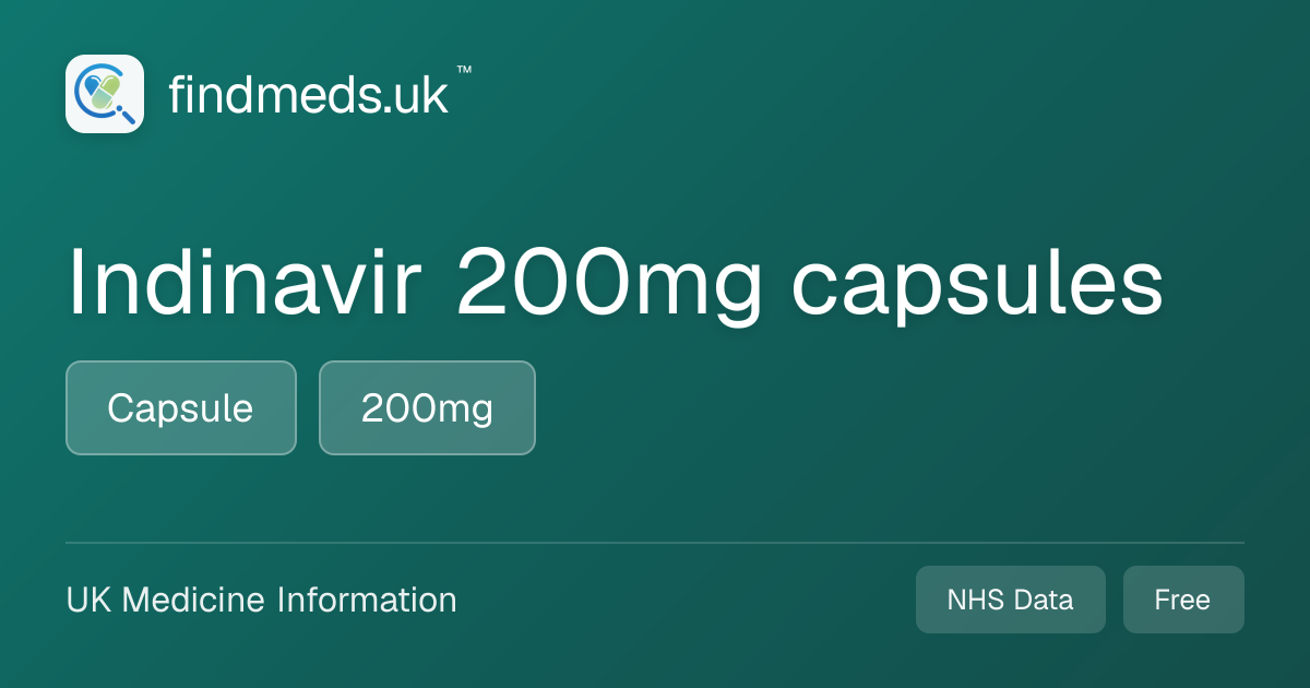 Indinavir 200mg capsules | findmeds.uk™