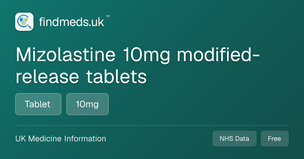 Mizolastine 10mg modified-release tablets | findmeds.uk™