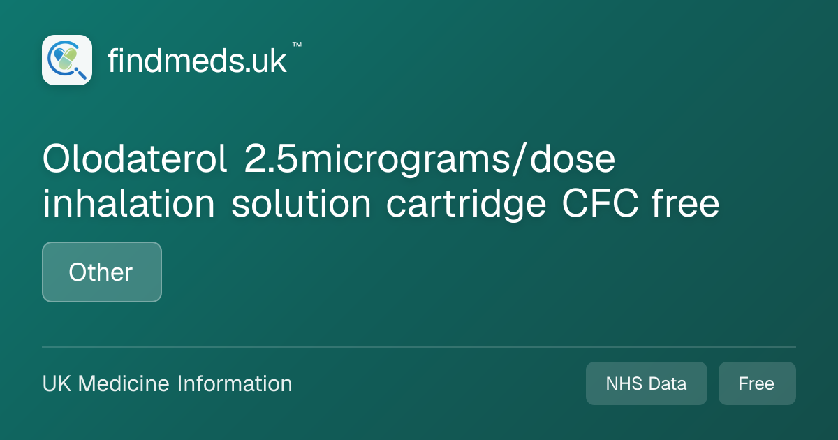 Olodaterol 2.5micrograms/dose inhalation solution cartridge CFC free ...