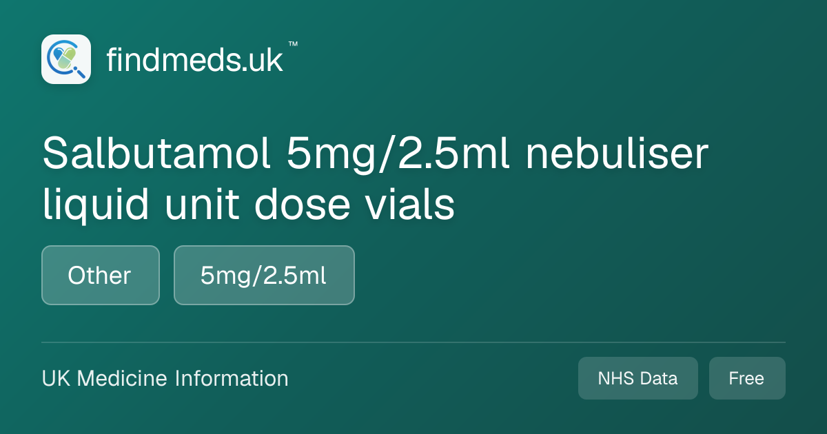 Salbutamol 5mg/2.5ml nebuliser liquid unit dose vials | findmeds.uk™