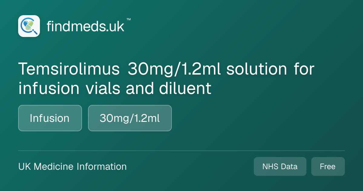 Temsirolimus 30mg/1.2ml solution for infusion vials and diluent ...